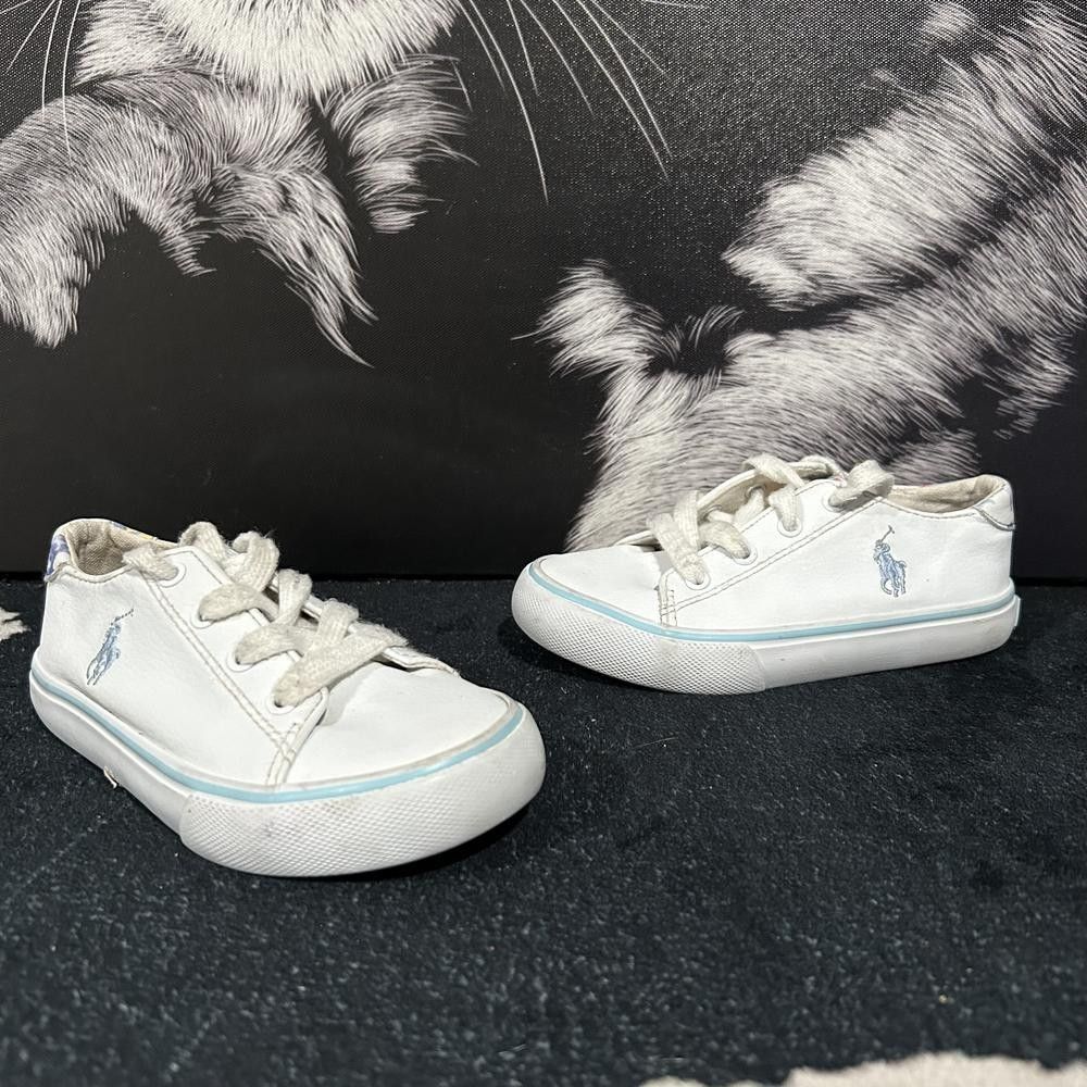 Polo Ralph Lauren FANTOR III J809-0721 Athletic Shoes Toddler 9 White Leather